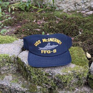 Retro Vintage Trucker Hat US Navy Military Mens Snapback Hat Navy Blue